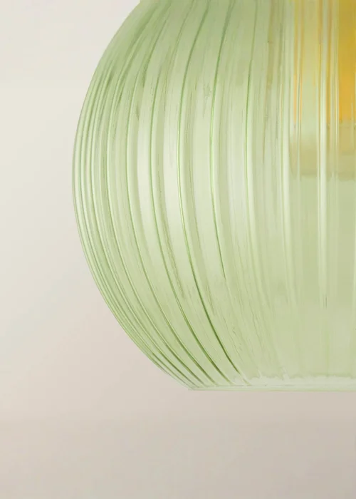 ValueLights Maddison Green Ribbed Glass Easy Fit Shade - One Size Image 4