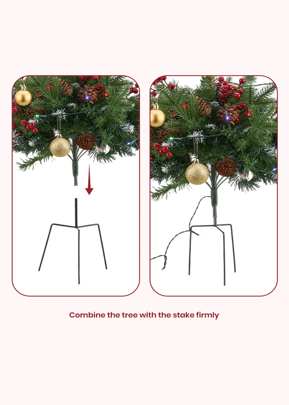 Lifeideas Green 2pcs Artificial Christmas Planter Bushes Decorations - One Size Image 1