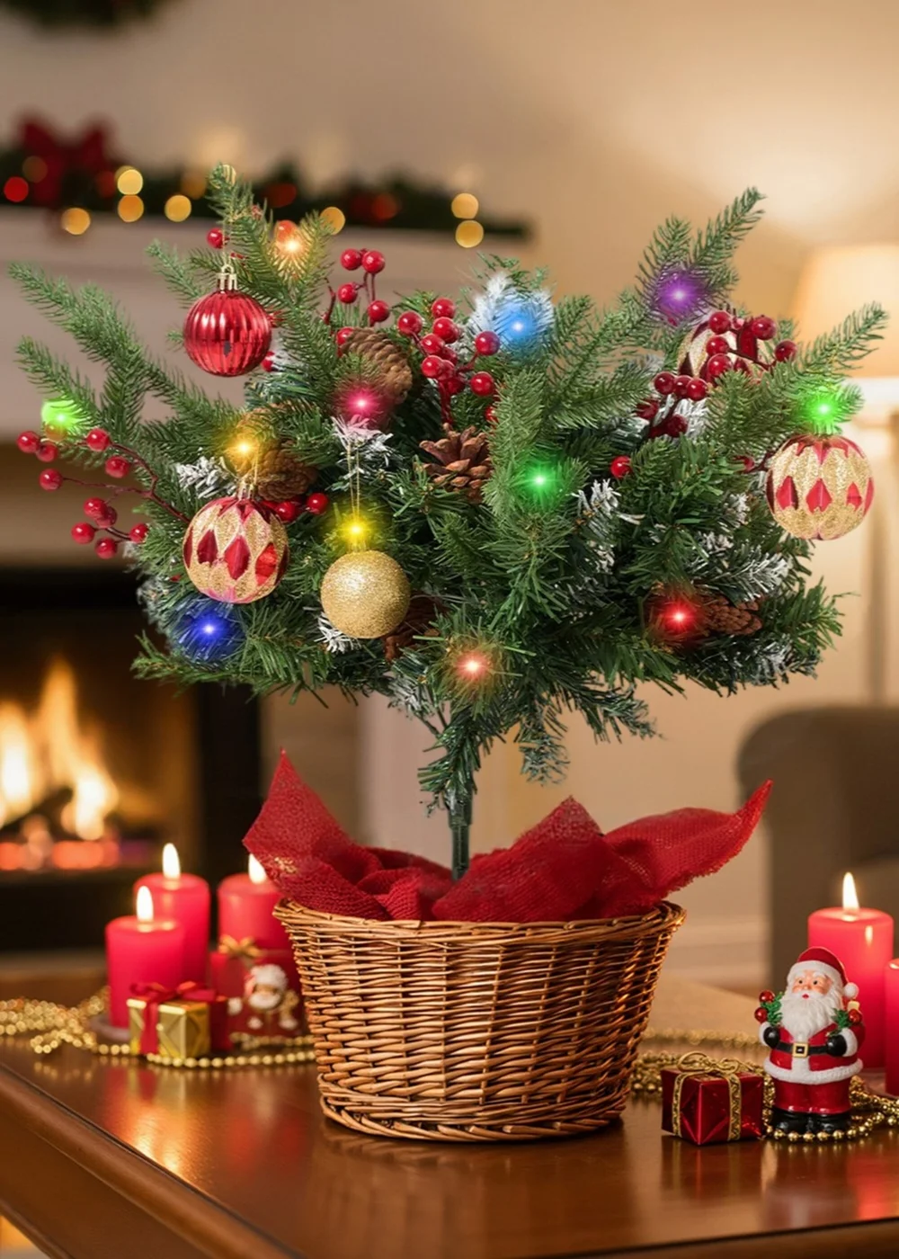 Lifeideas Green 2pcs Artificial Christmas Planter Bushes Decorations - One Size Image 2
