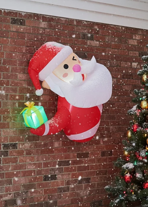 Lifeideas Red 1m Christmas Santa Claus Inflatable Outdoor Decorations with LED Lights - One Size Image 2