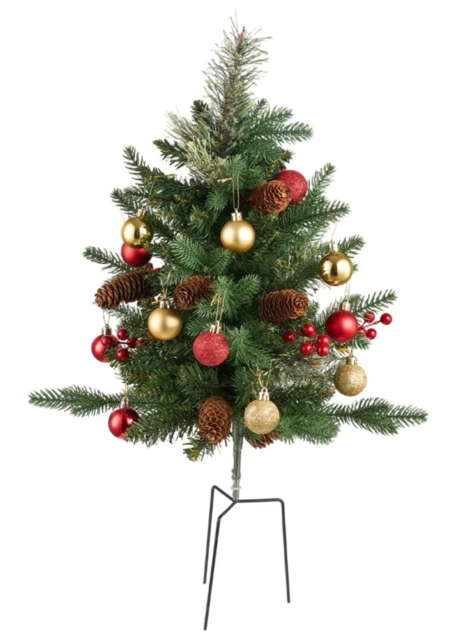 Lifeideas Green Deluxe Dense Snow‑Flocked Ground‑Plug Christmas Tree