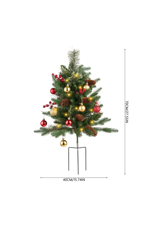 Lifeideas Green Deluxe Dense Snow‑Flocked Ground‑Plug Christmas Tree