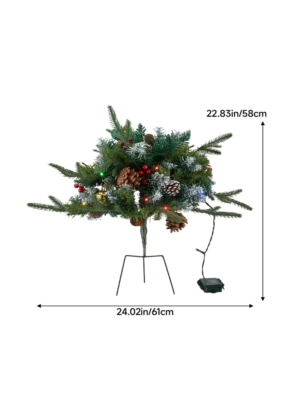 Lifeideas Green Artificial Christmas Planter Bushes Decoration - Single Image 2