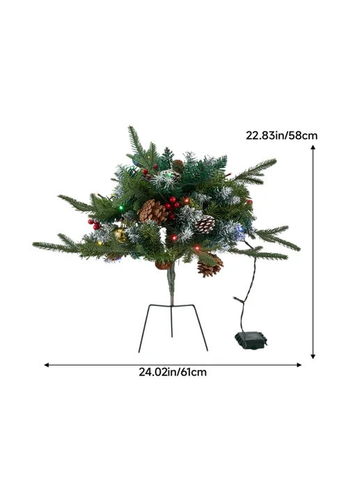 Lifeideas Green Artificial Christmas Planter Bushes Decoration - Single Image 2