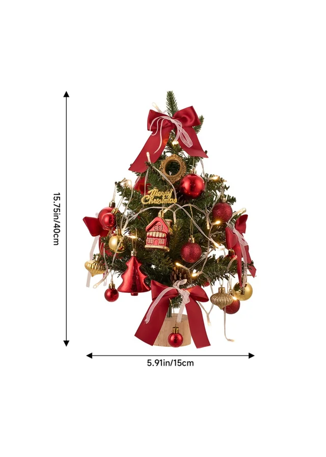 Lifeideas Red Mini Encrypted Christmas Tree Desktop Ornament 45CM