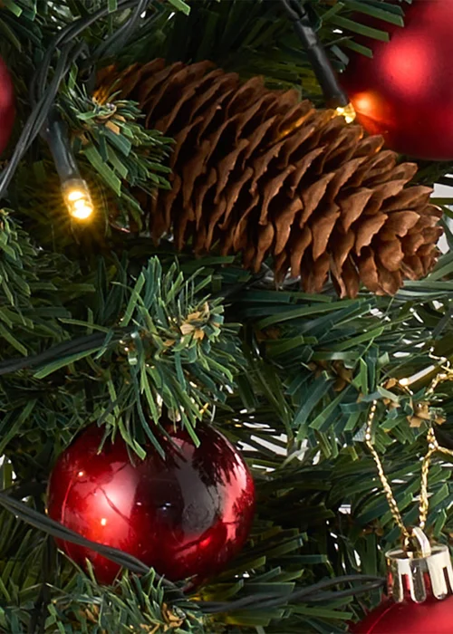Lifeideas Green 2-Pack Artificial Christmas Trees with Decorations and LED Lights - One Size Image 4