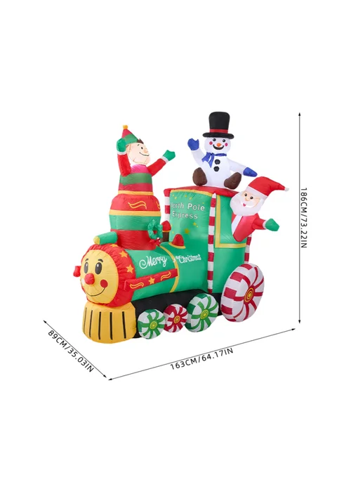 Lifeideas Green Blow Up Christmas Inflatable Model Decor with White Lights 6FT - One Size Image 2