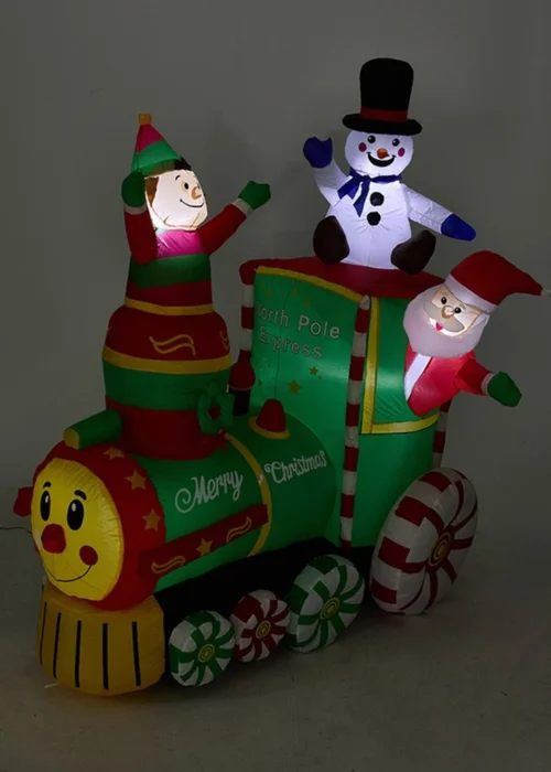 Lifeideas Green Blow Up Christmas Inflatable Model Decor with White Lights 6FT - One Size Image 3