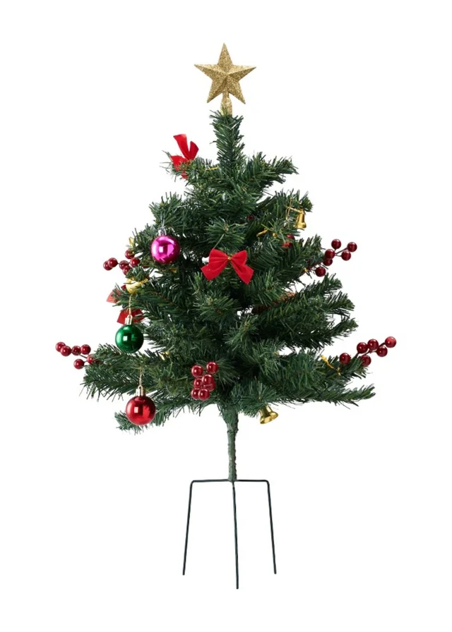 Lifeideas Green PVC Ground‑Plug Christmas Tree 75cm