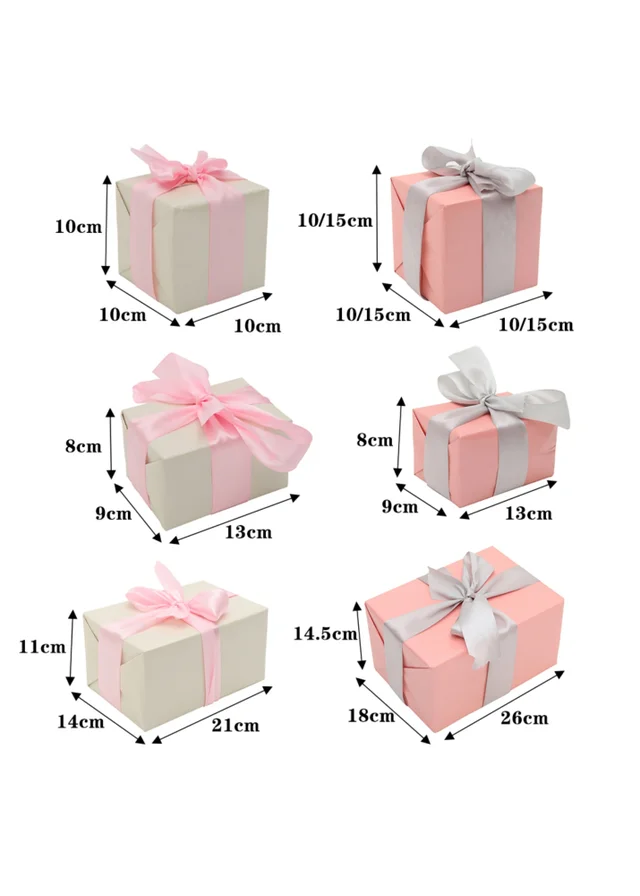 Lifeideas Pink 7pcs Paper Gift Box Set