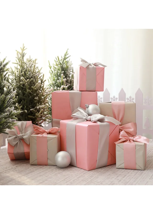 Lifeideas Pink 7pcs Paper Gift Box Set