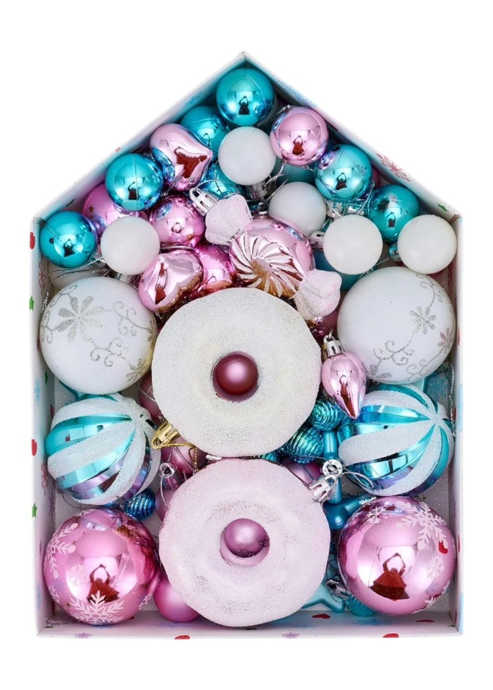 Lifeideas Pink 72-Piece Christmas Ornaments for Christmas Tree Decorations - One Size Image 3