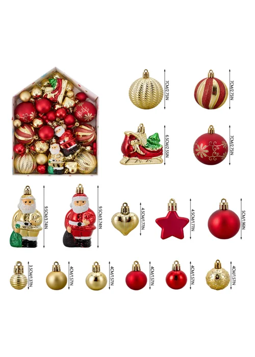 Lifeideas 72-Piece Christmas Ornaments for Christmas Tree Decorations - One Size Image 3