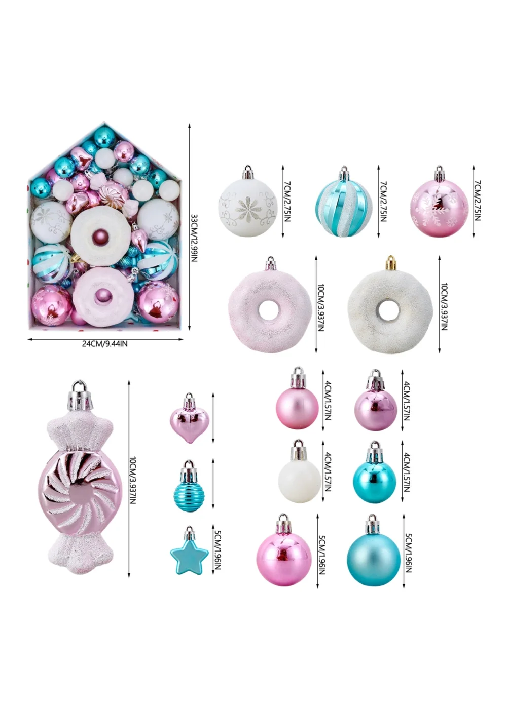 Lifeideas 72-Piece Christmas Ornaments for Christmas Tree Decorations - One Size Image 4