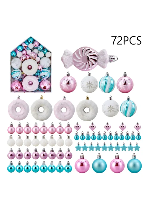 Lifeideas 72-Piece Christmas Ornaments for Christmas Tree Decorations - One Size Image 2