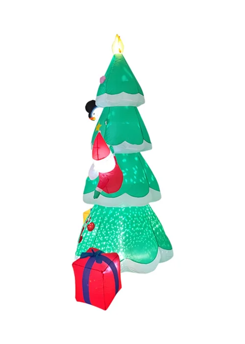 Lifeideas Green Christmas Inflatable Tree with Santa Snowman & Gift Boxes 2.1M - One Size Image 3