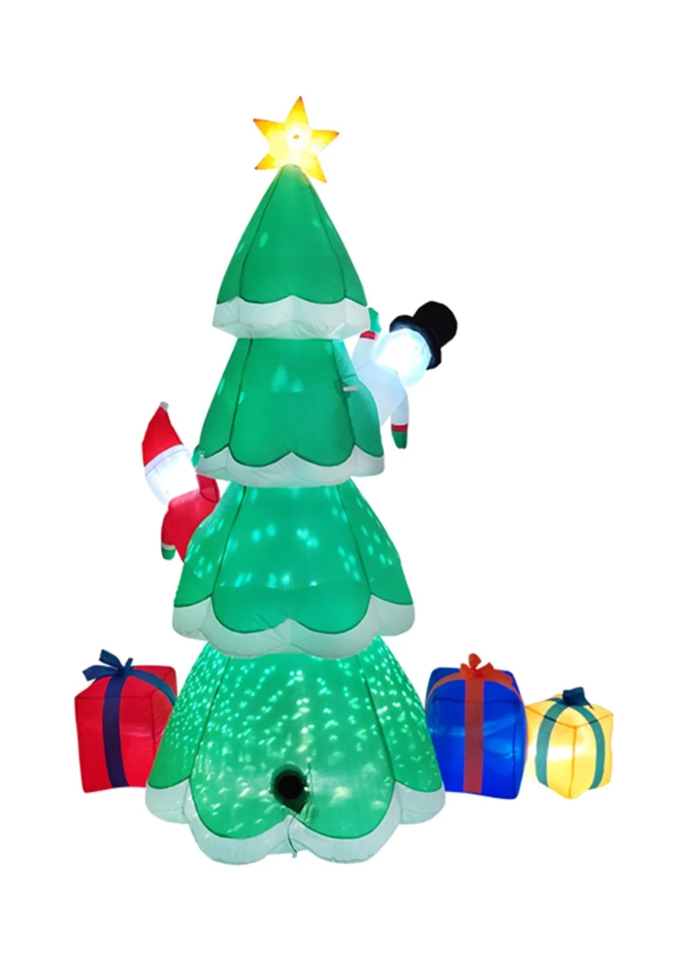 Lifeideas Green Christmas Inflatable Tree with Santa Snowman & Gift Boxes 2.1M - One Size Image 5