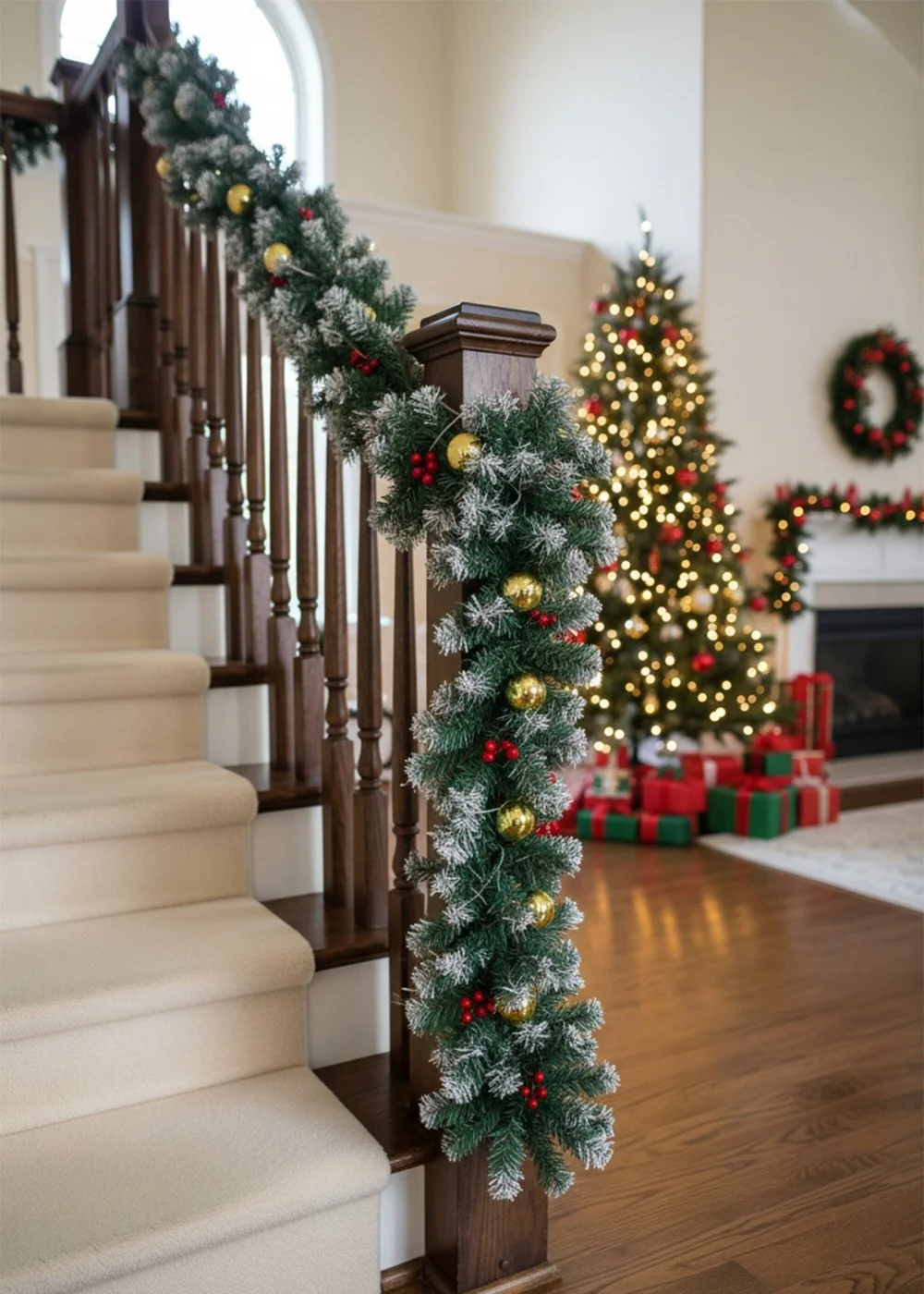 Lifeideas Multicoloured Artificial Greenery Christmas Garland Decor 270cm - One Size Image 1