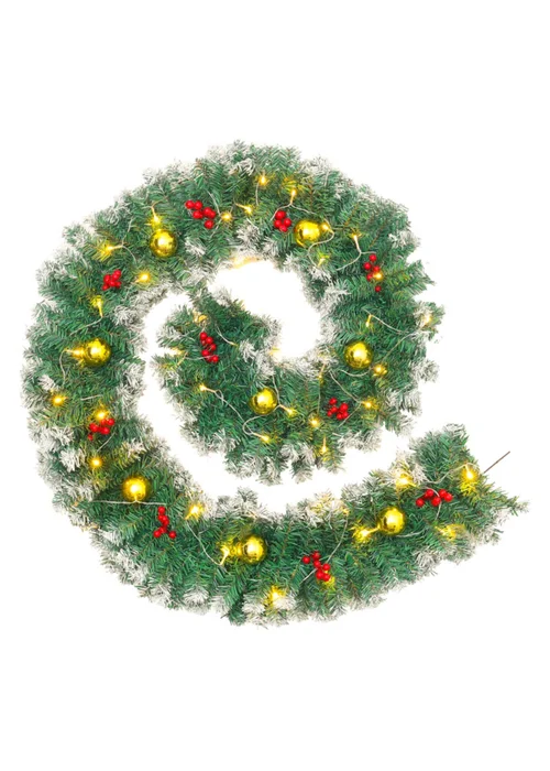 Lifeideas Multicoloured Artificial Greenery Christmas Garland Decor 270cm - One Size Image 3