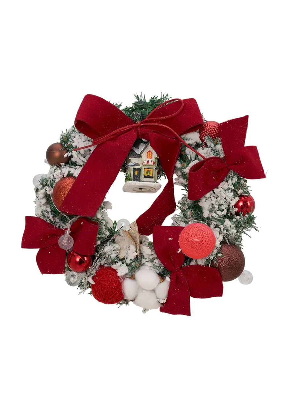 Lifeideas Artificial Christmas Wreath Door Decoration with LED String Lights - One Size Image 2