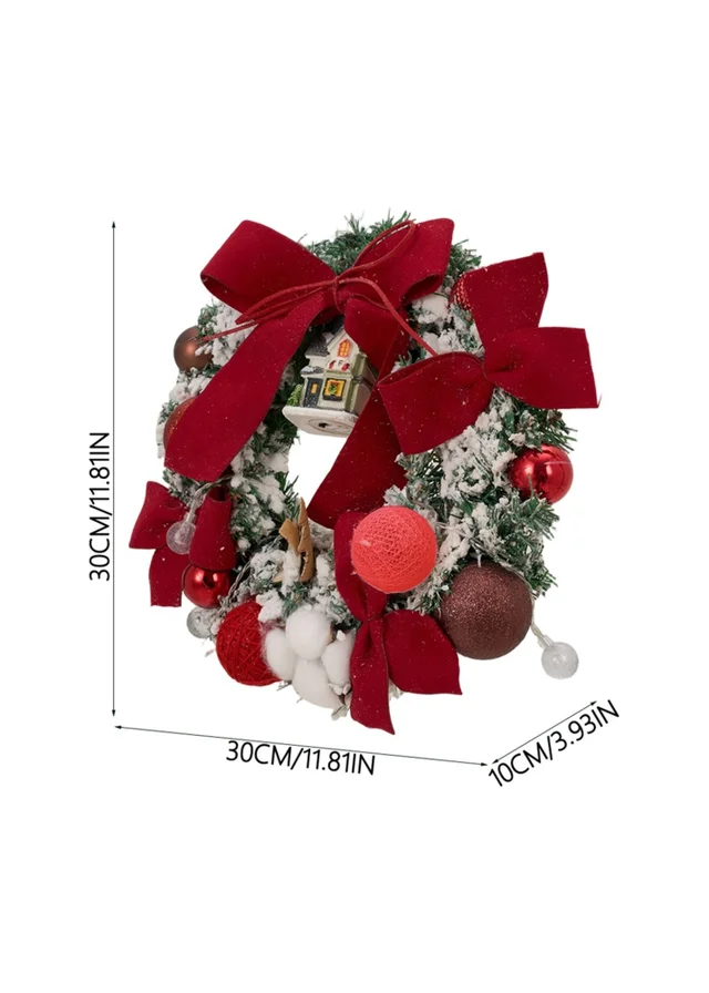 Lifeideas Red Artificial Christmas Wreath Door Decoration with LED String Lights
