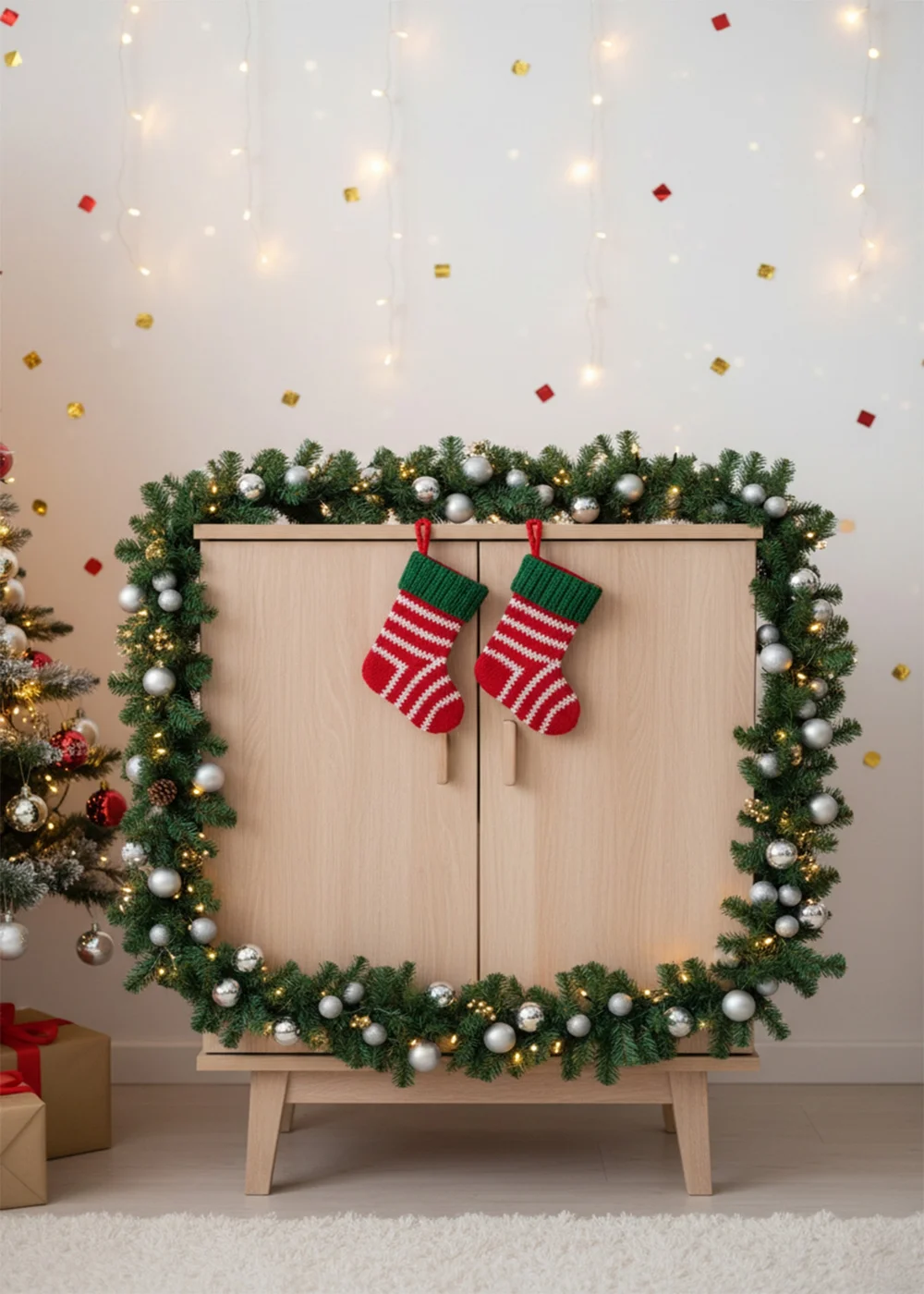 Lifeideas Multicoloured Artificial Plastic Pine Garland Christmas Hanging Decoration - One Size Image 4