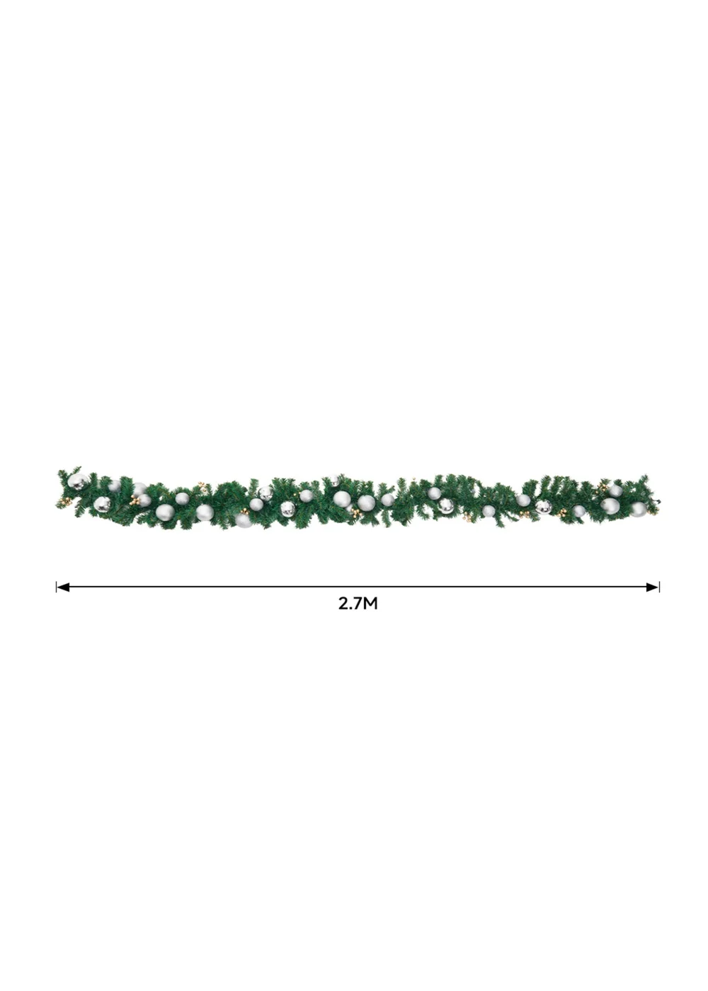 Lifeideas Multicoloured Artificial Plastic Pine Garland Christmas Hanging Decoration - One Size Image 2