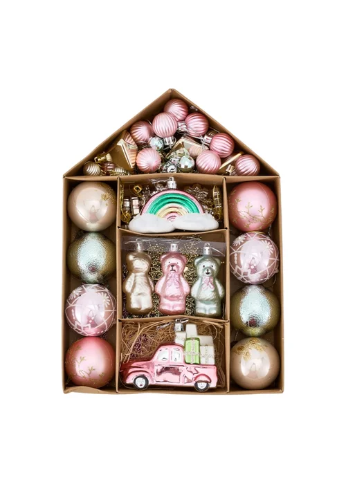 Lifeideas Pink 70Pcs Christmas Tree Ornament Set - One Size Image 3