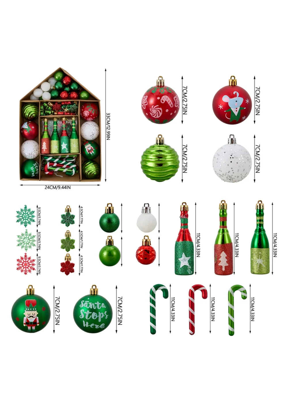 Lifeideas 70Pcs Christmas Tree Ornament Set - One Size Image 6