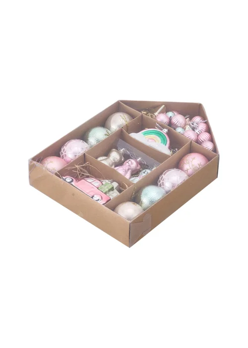 Lifeideas Pink 70Pcs Christmas Tree Ornament Set - One Size Image 4