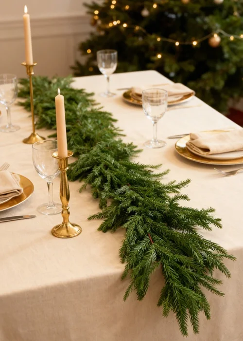 Lifeideas Green Deluxe Unlit Artificial Christmas Garland 1.8m / 2.7m - M Long Image 1