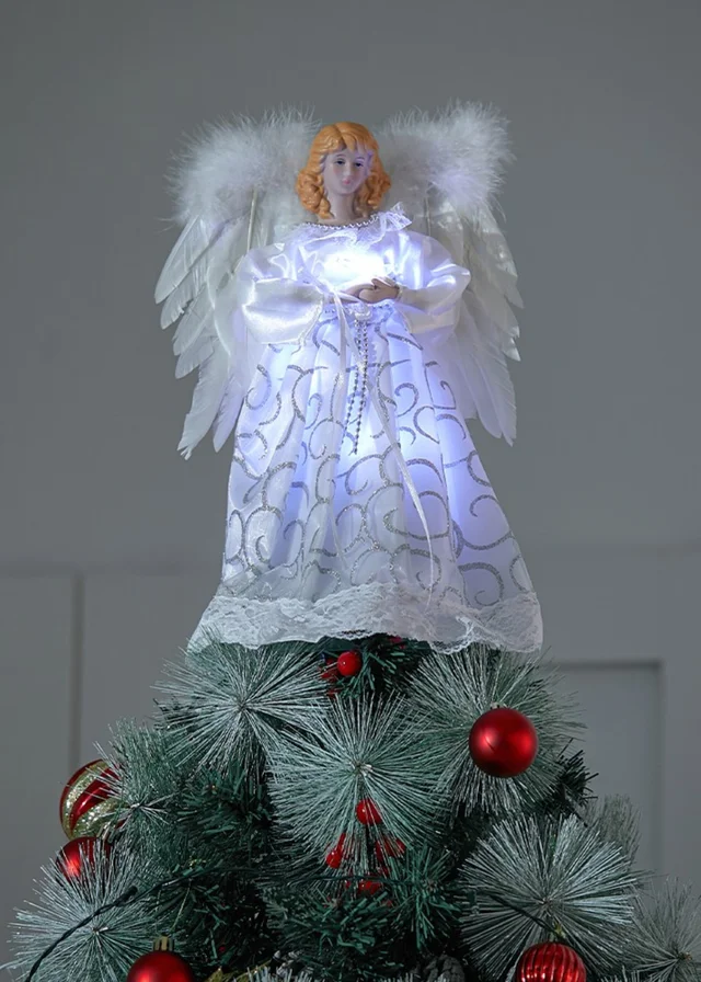 Lifeideas Angel Christmas Tree Topper with LED Lights Home Decor