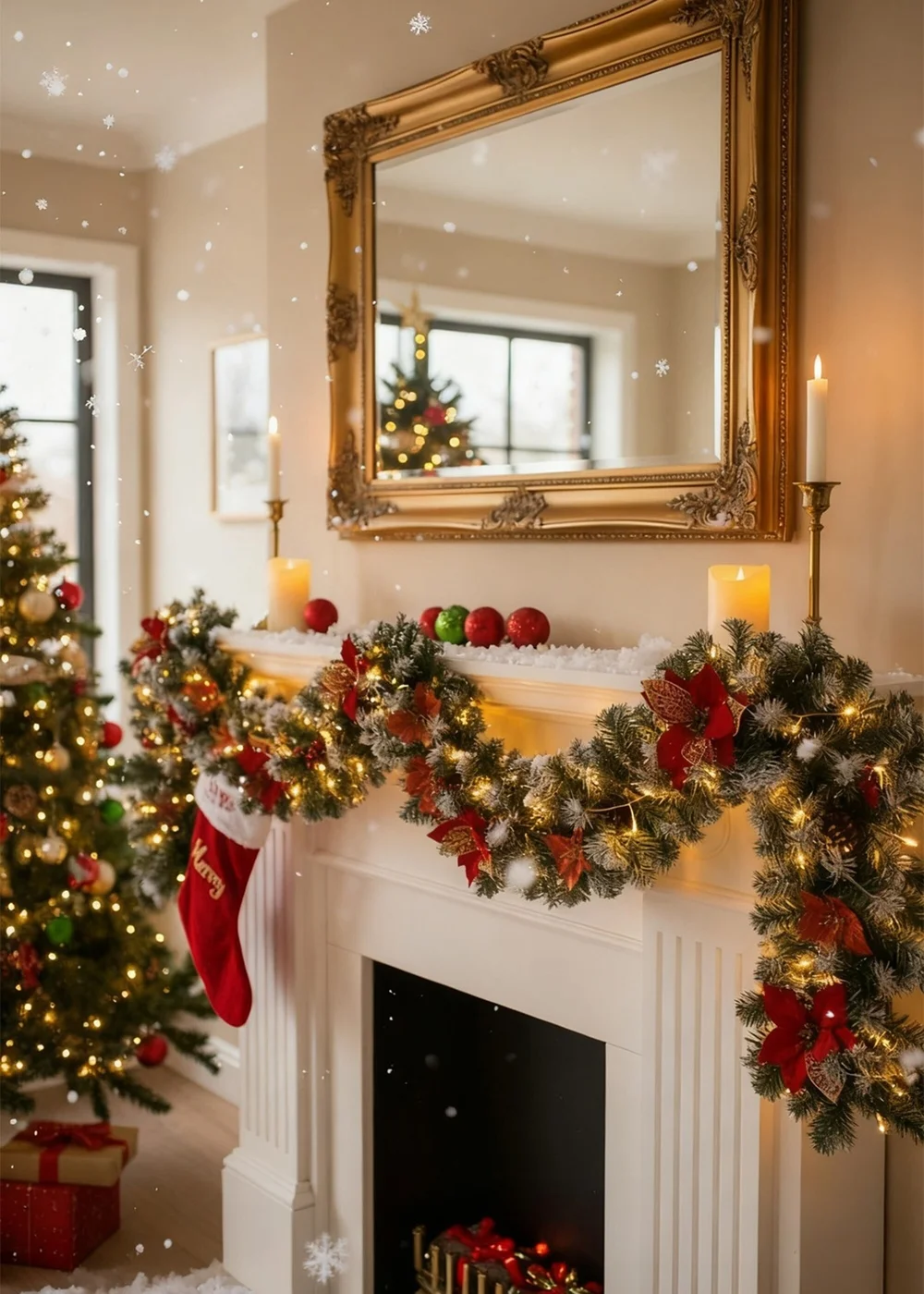 Lifeideas Spruce Artificial Greenery Christmas Garland with 50 LED Warm White Lights - One Size Image 1