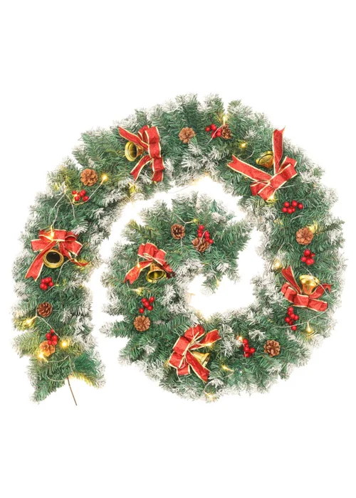 Lifeideas Multicoloured Spruced Artificial Lighted Christmas Garland Holiday Decoration - One Size Image 3