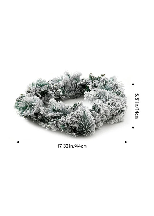 Lifeideas Green Snow‑Flocked Artificial Christmas Wreath 50cm