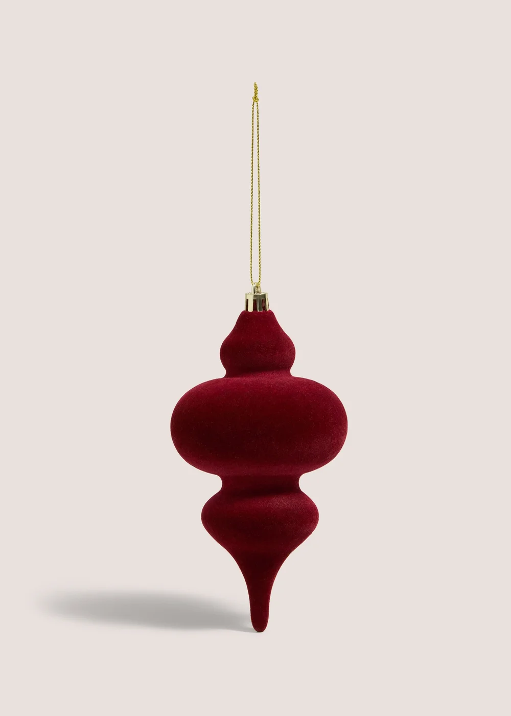 Burgundy Flocked Bauble Image 1