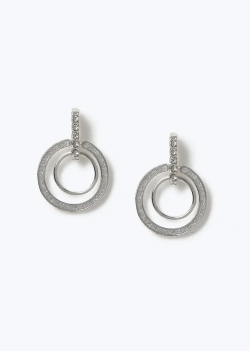 Muse Glitter Circle Door Knocker Earrings - One Size Image 1