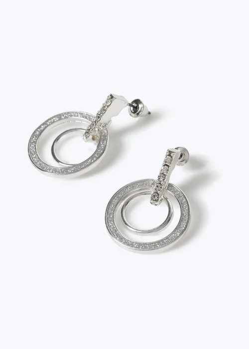 Muse Glitter Circle Door Knocker Earrings - One Size Image 2