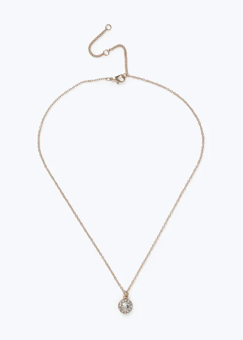 Muse Gold Rhinestone Ditsy Necklace - One Size Image 1