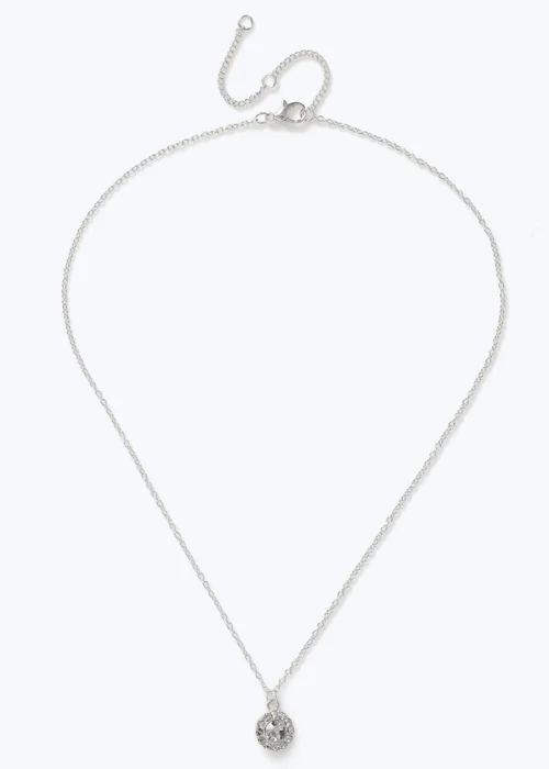Muse Silver Rhinestone Ditsy Necklace - One Size Image 1