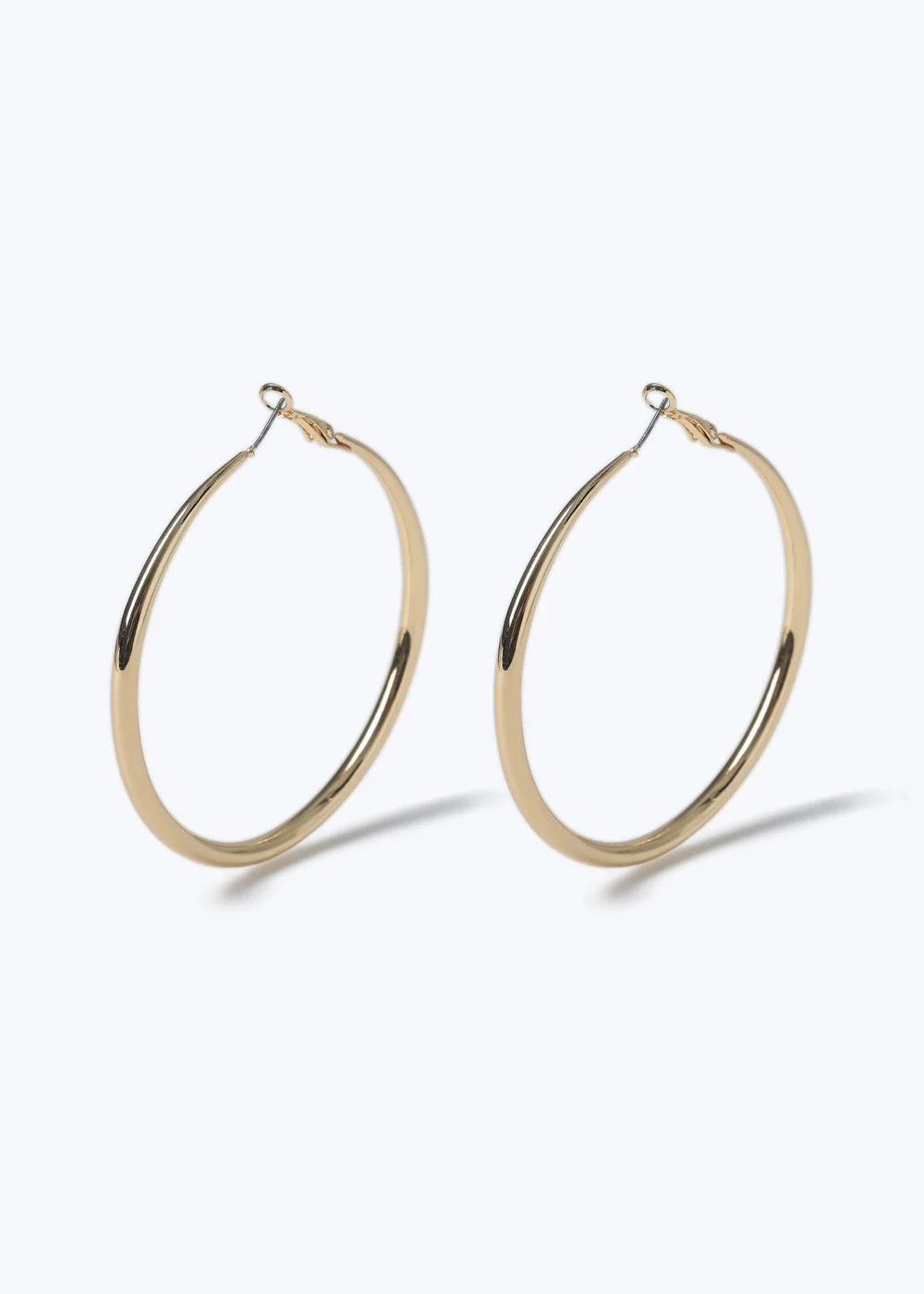 Muse Gold Knife Edge Hoop Earrings - One Size Image 1