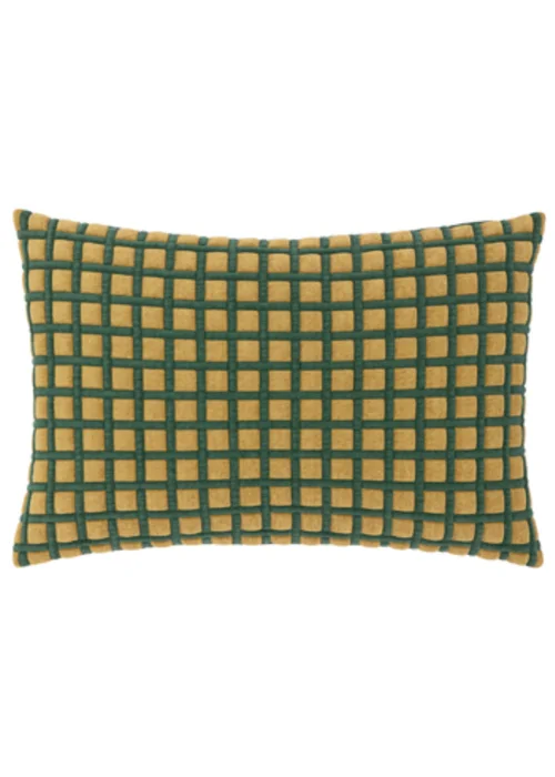 Furn Softie Grid 40x60 Quilted Cushion Green - 40x60cm Image 2