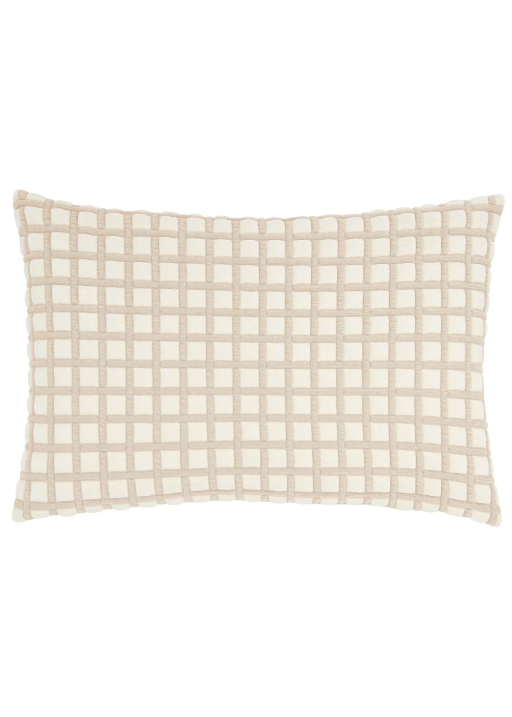 Furn Softie Grid 40x60 Quilted Cushion Natural - 40x60cm Image 1