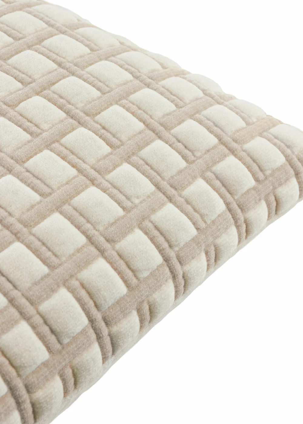 Furn Softie Grid 40x60 Quilted Cushion Natural - 40x60cm Image 3