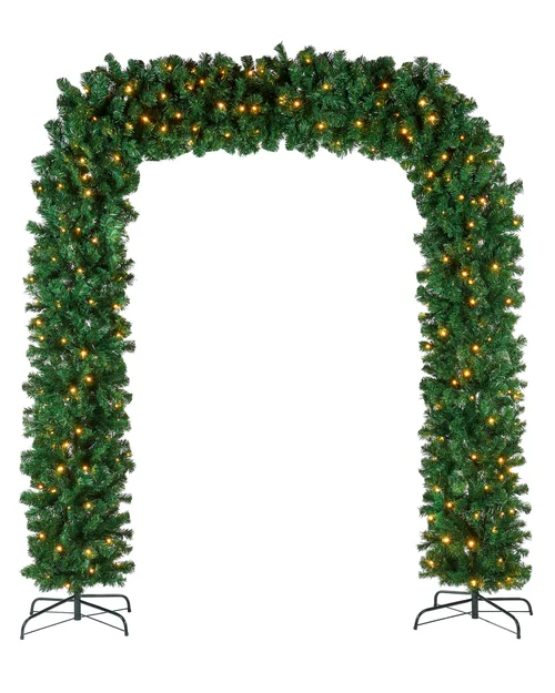 WeRChristmas Green Pre-Lit Artificial Christmas Tree Arch 360 Warm White Leds 7.5 Ft - No Size Image 1