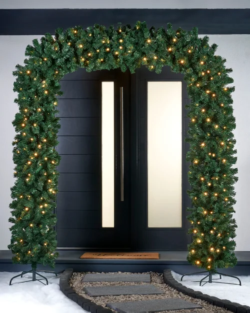 WeRChristmas Green Pre-Lit Artificial Christmas Tree Arch 360 Warm White Leds 7.5 Ft - No Size Image 2
