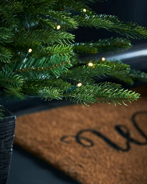 WeRChristmas Green Pre-Lit Potted Grand Fir Artificial Christmas Tree 100 Warm White Leds 4 Ft - No Size Image 3