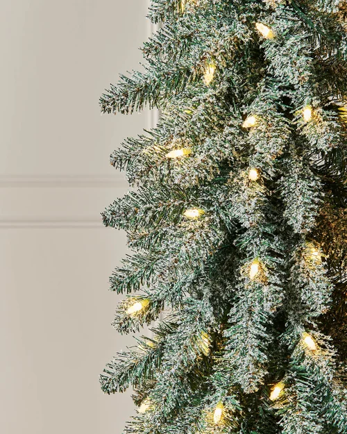 WeRChristmas Green Pre-Lit Snow-Flocked Alpine Christmas Tree 6.5 Ft - No Size Image 2