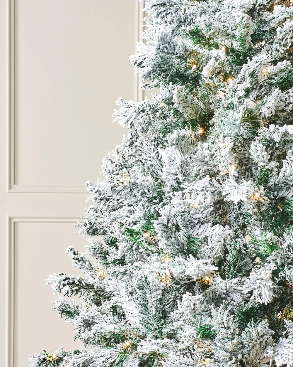 WeRChristmas Green Pre-Lit Snow-Flocked Mixed Pine Christmas Tree 7 Ft - No Size Image 3