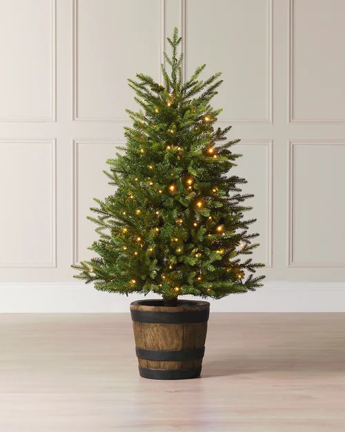 WeRChristmas Green Pre-Lit Potted Pine Artificial Christmas Tree 100 Warm White And Multi-Colour Leds 4 Ft - No Size Image 2